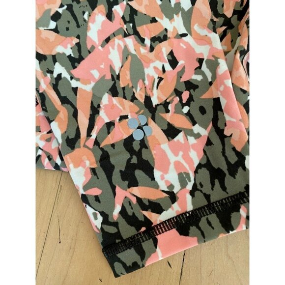 Sweaty Betty BNWOT "power" tights sz 2XS NEW pull on floral pink/green - Picture 8 of 8
